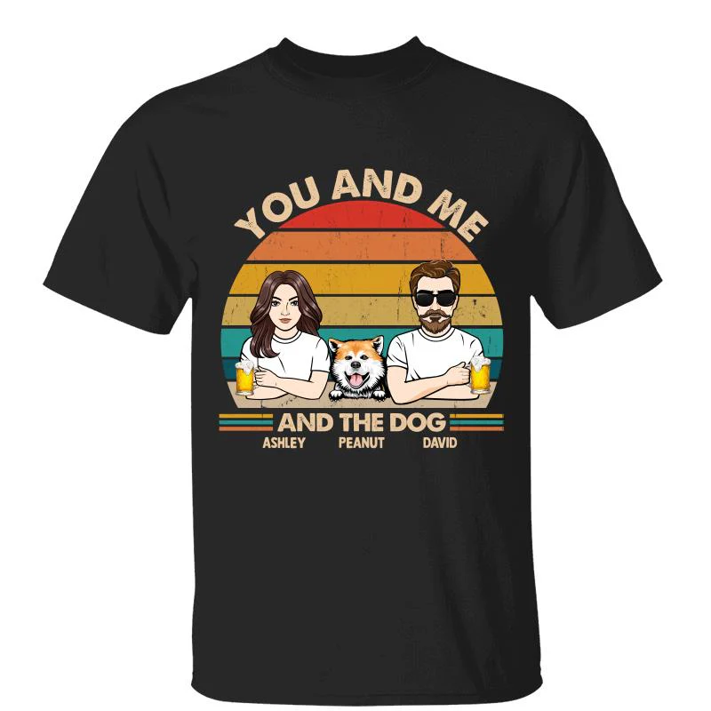 Couple And Dogs Retro Personalized Shirt - Image 4