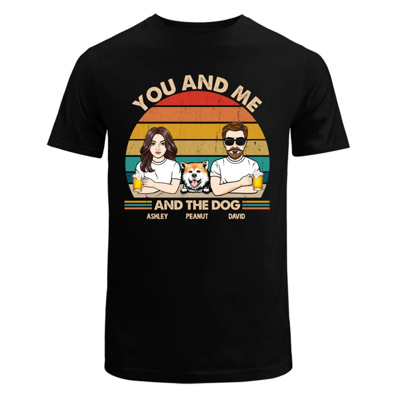 Couple And Dogs Retro Personalized Shirt - Image 5