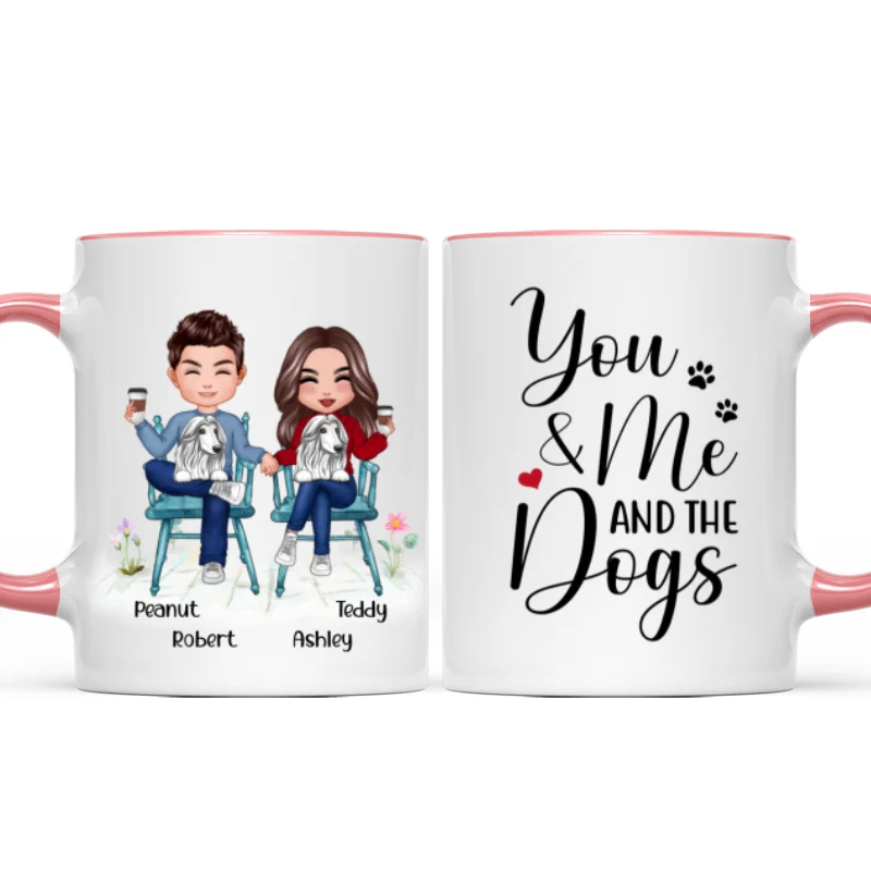 Couple And Dogs Sitting Personalized Mug - Image 10