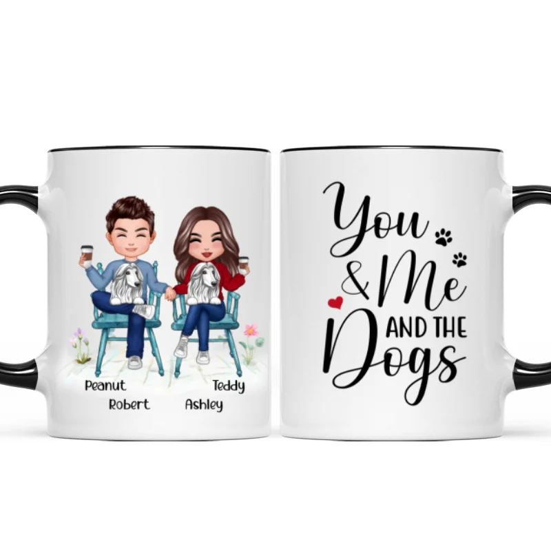 Couple And Dogs Sitting Personalized Mug - Image 6
