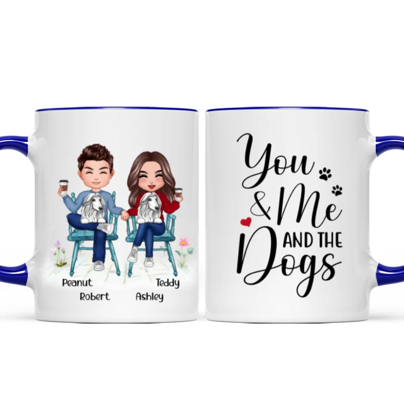 Couple And Dogs Sitting Personalized Mug - Image 7