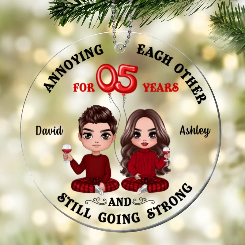 Couple Anniversary Balloon Personalized Acrylic Ornament - Image 4