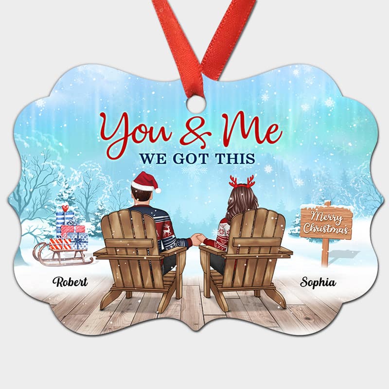 Couple Back View Christmas Personalized Christmas Ornament