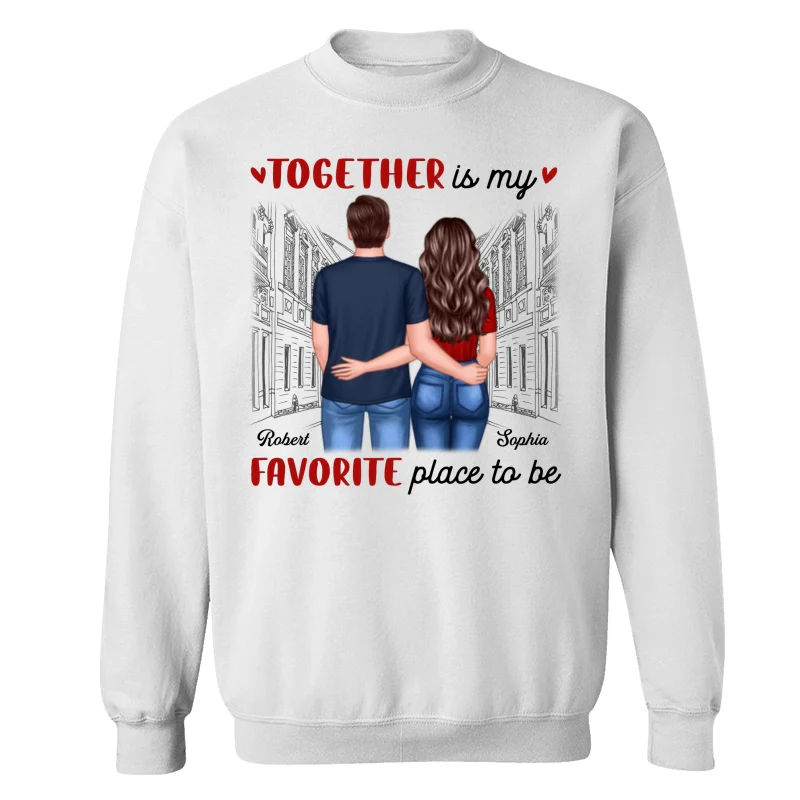 Couple Back View Standing Road Valentine‘s Day Gift Personalized Shirt - Image 13