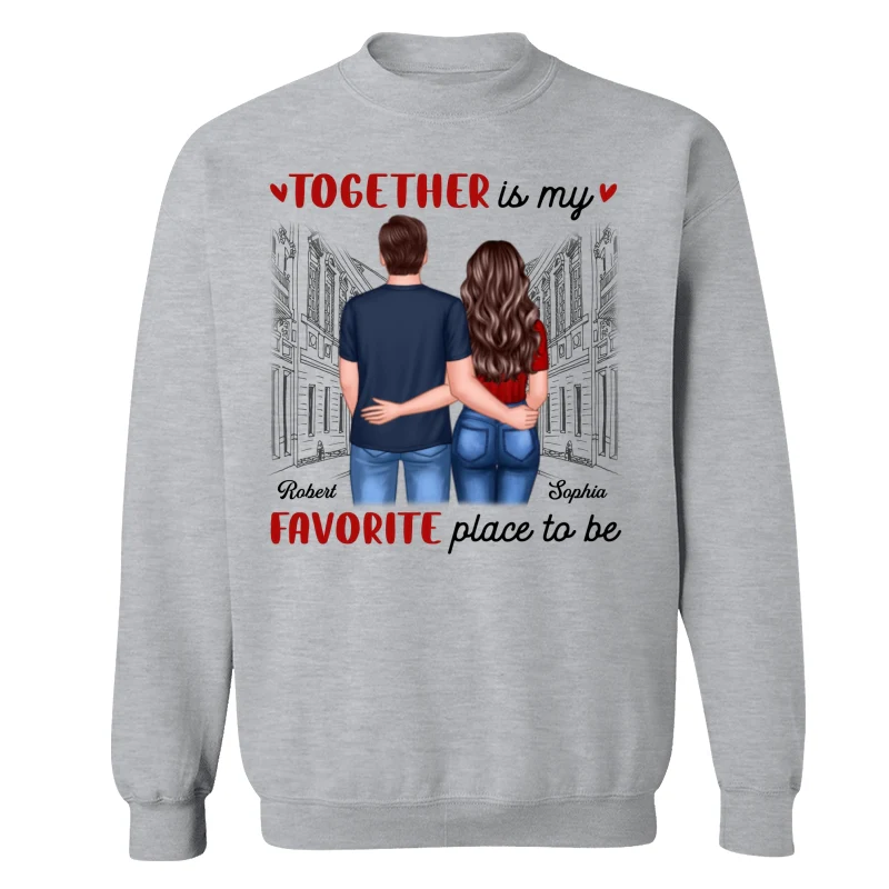 Couple Back View Standing Road Valentine‘s Day Gift Personalized Shirt - Image 14
