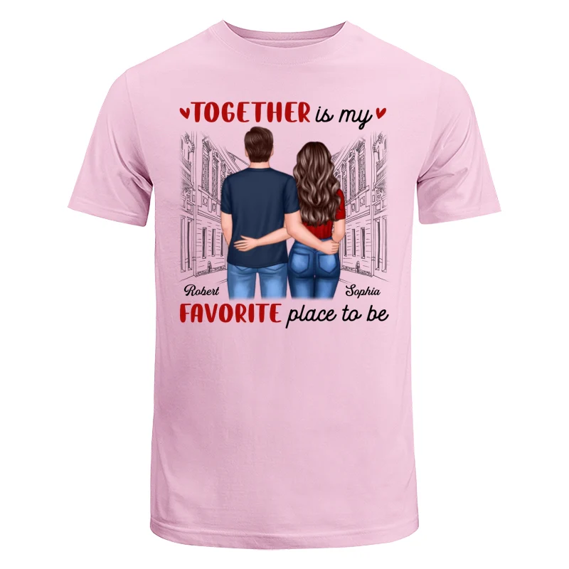 Couple Back View Standing Road Valentine‘s Day Gift Personalized Shirt - Image 3