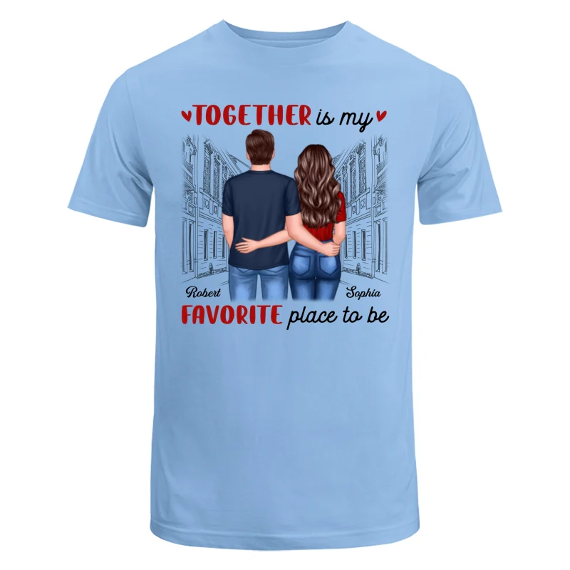 Couple Back View Standing Road Valentine‘s Day Gift Personalized Shirt - Image 4