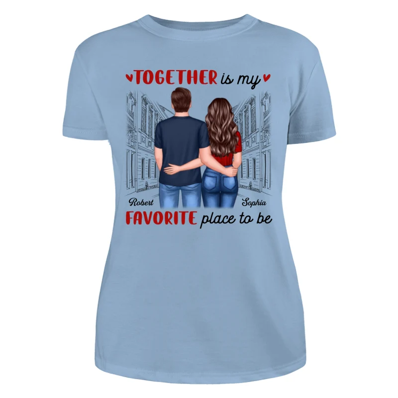 Couple Back View Standing Road Valentine‘s Day Gift Personalized Shirt - Image 8