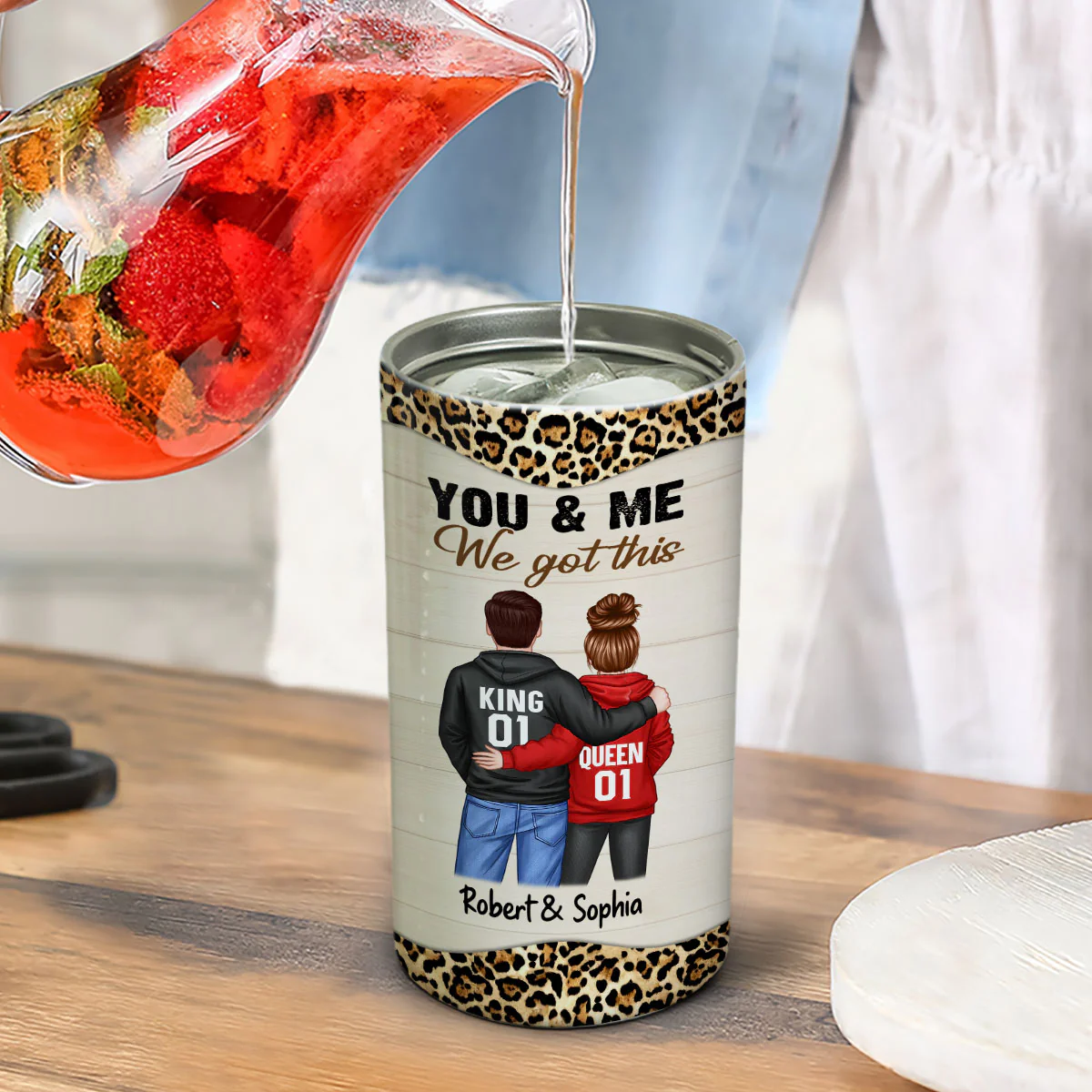 Couple Back View We Got This Personalized Multi-Use Tumbler, 4 In 1 Can Cooler, Valentine‘s Day Gift For Her - Image 4