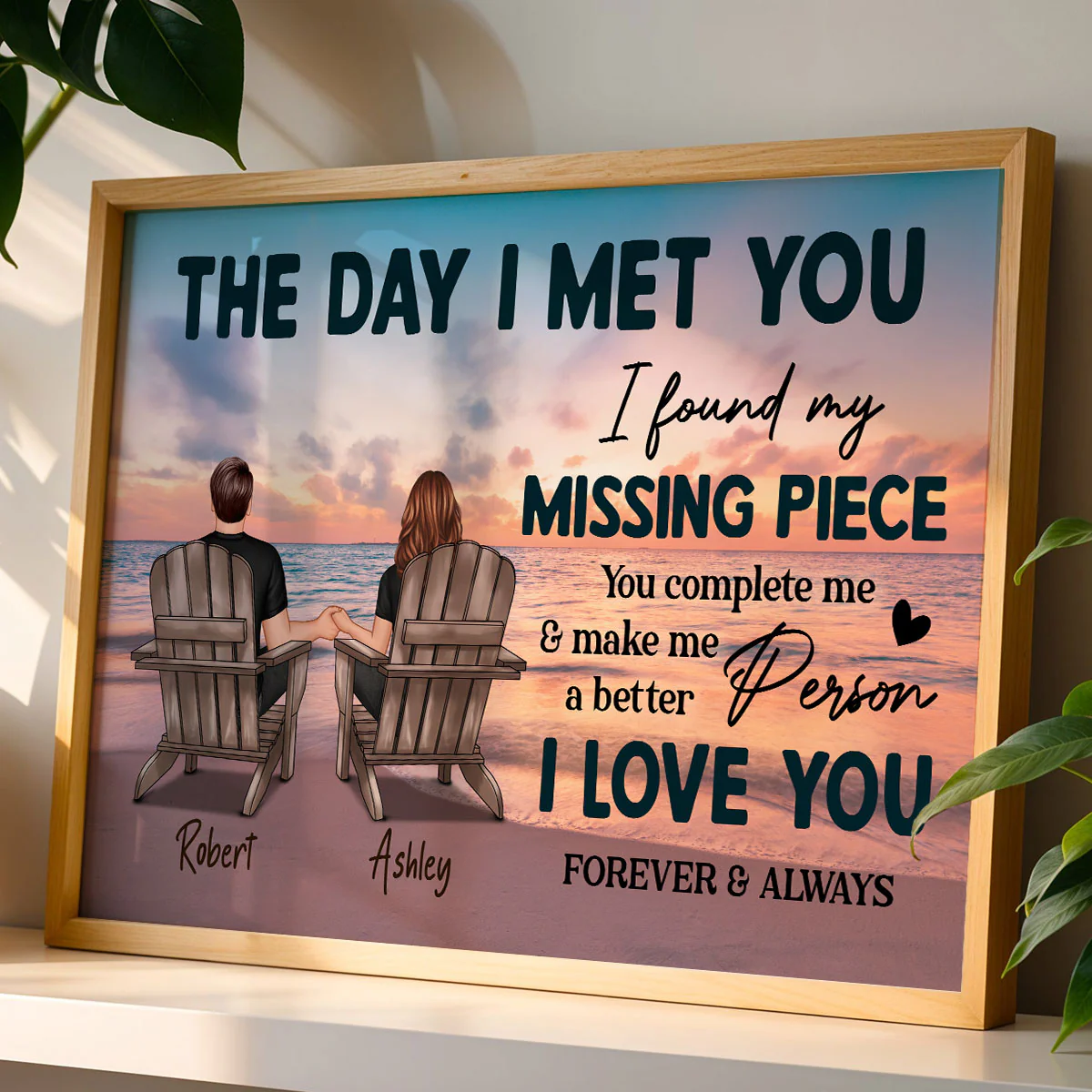 Couple Beach Landscape The Day I Met You Personalized Poster, Gift For Him, For Her - Image 5