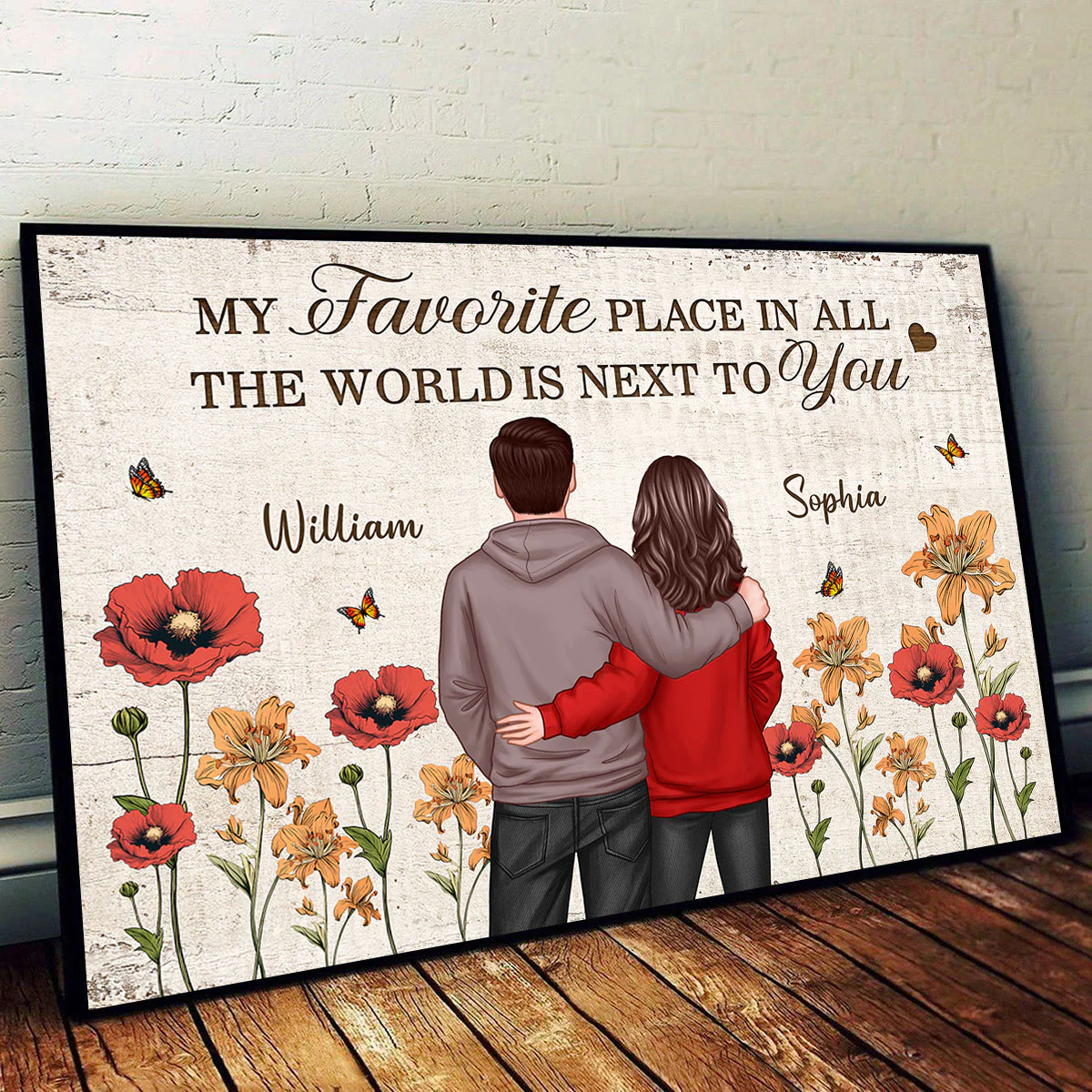 Couple Birth Month Flower Personalized Poster, Heartfelt Gift For Couple, For Him, For Her, Boyfriend, Girlfriend, Husband, Wife - Image 3