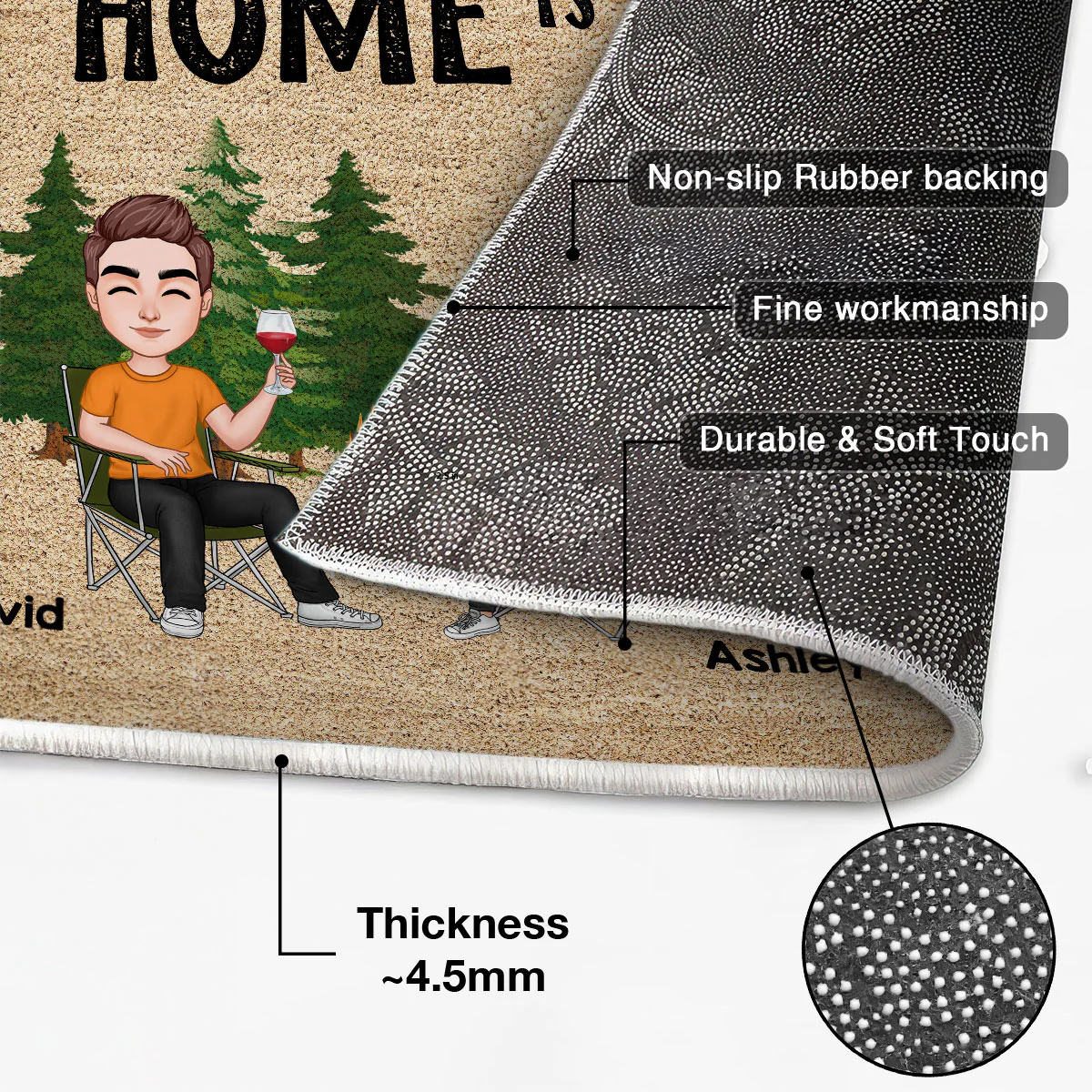 Couple Camping Personalized Doormat - Image 4