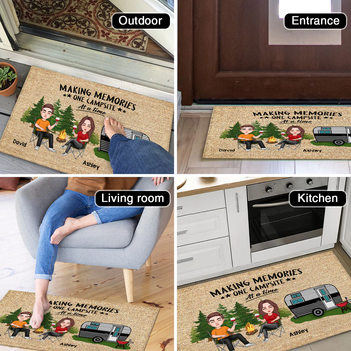 Couple Camping Personalized Doormat - Image 5