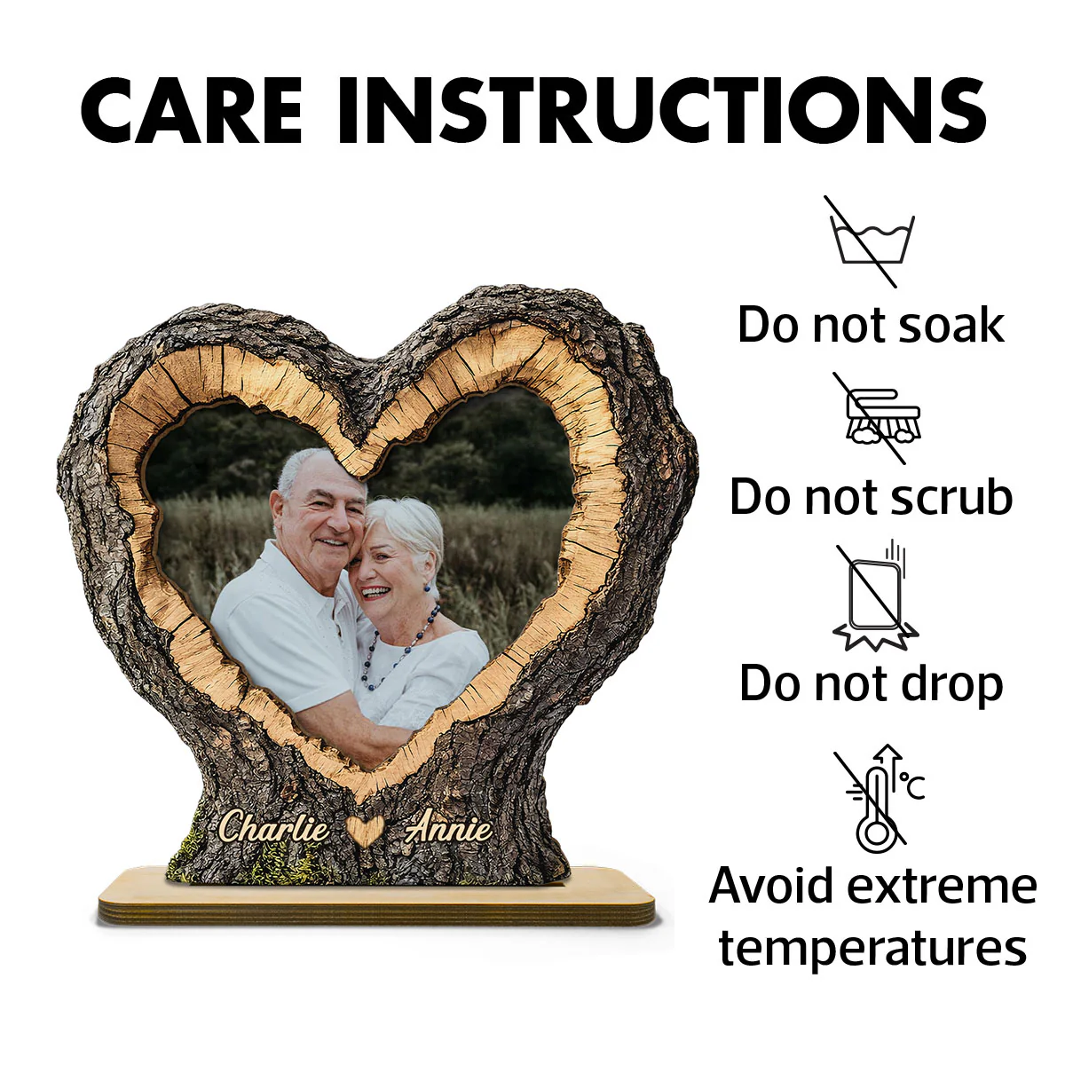 Couple Custom Photo In Heart Carved Tree 2D Flat - Personalized 2-Layered Wooden Plaque - Anniversary Gift, Valentine's Gift For Him, For Her - Image 9