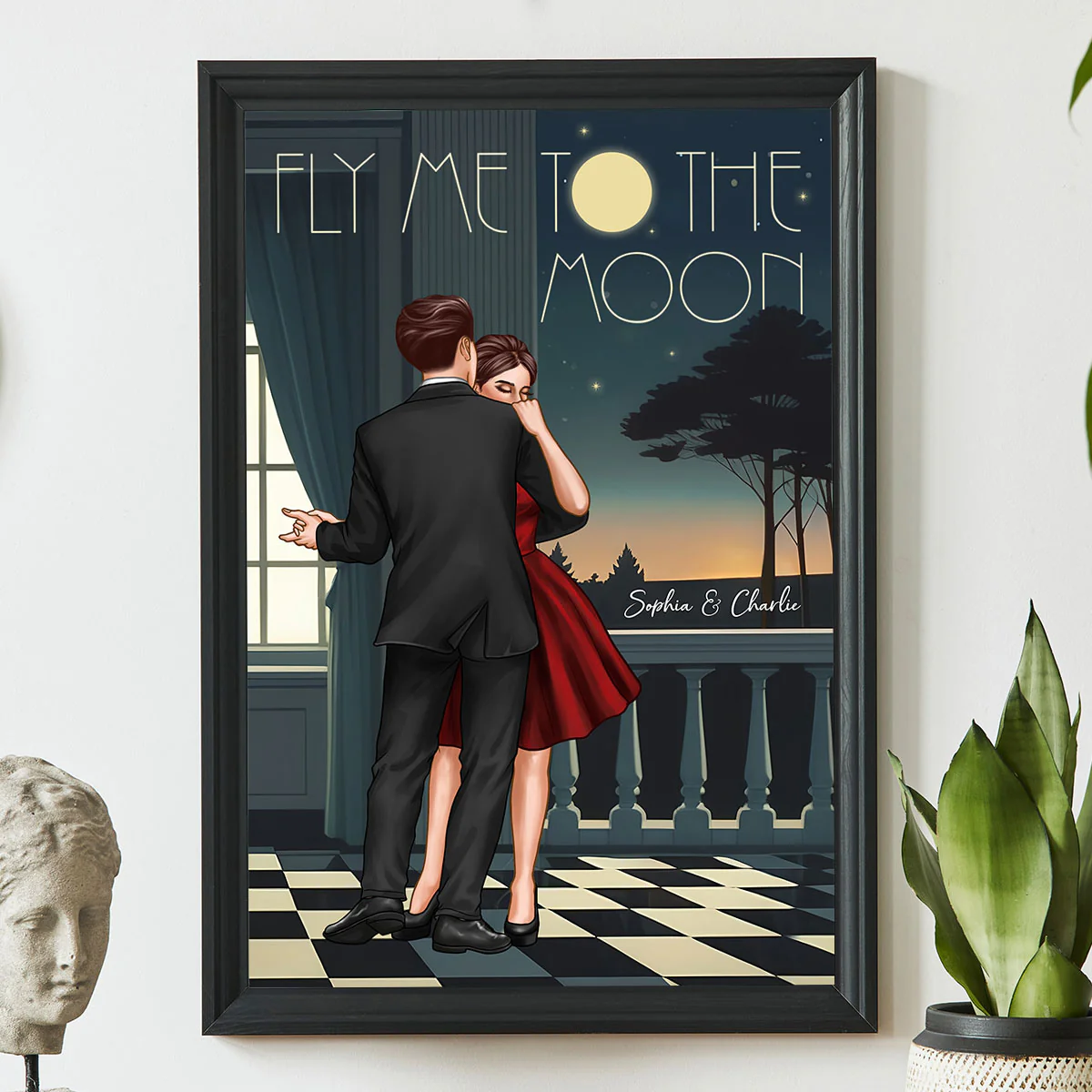 Couple Dancing In Moonlight Couple Anniversary Gift  Gift Personalized Poster - Image 3