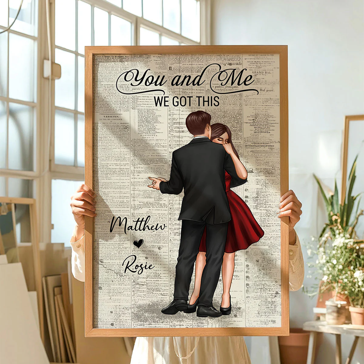 Couple Dancing Vintage Newspaper Anniversary Gift Gift Personalized Poster - Image 3