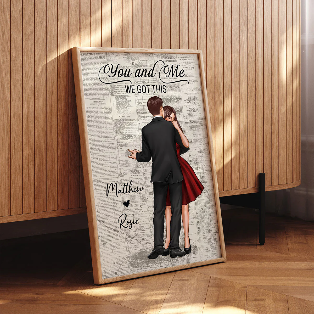 Couple Dancing Vintage Newspaper Anniversary Gift Gift Personalized Poster - Image 5