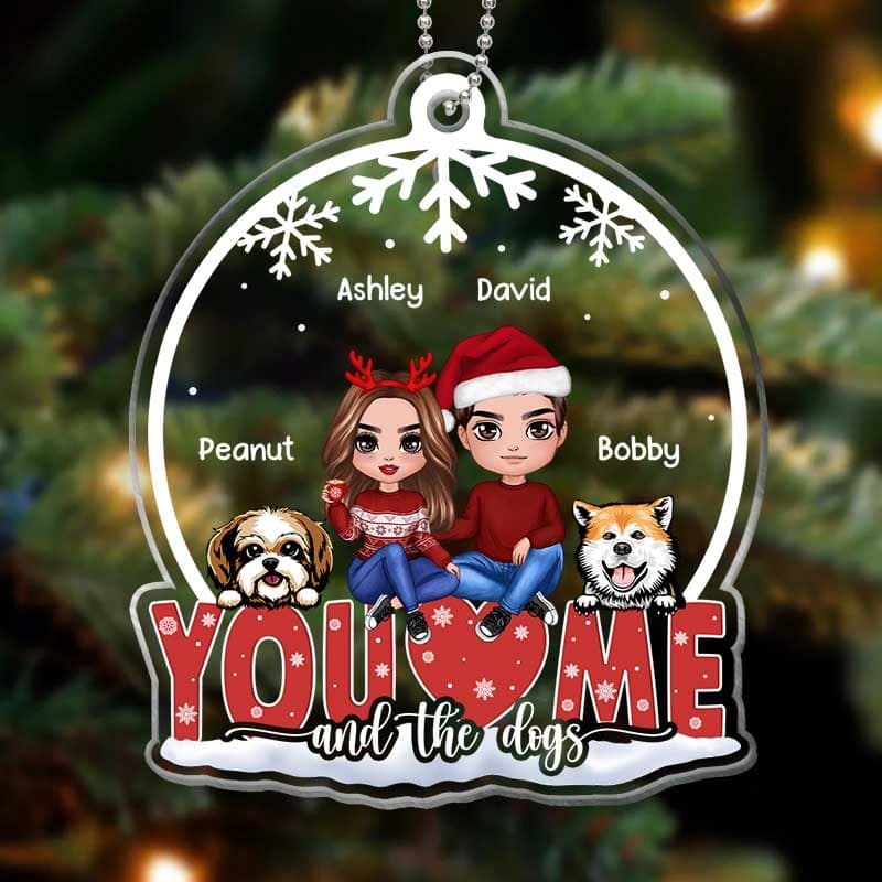 Couple Dogs We Got This Snow Globe Christmas Personalized Acrylic Ornament