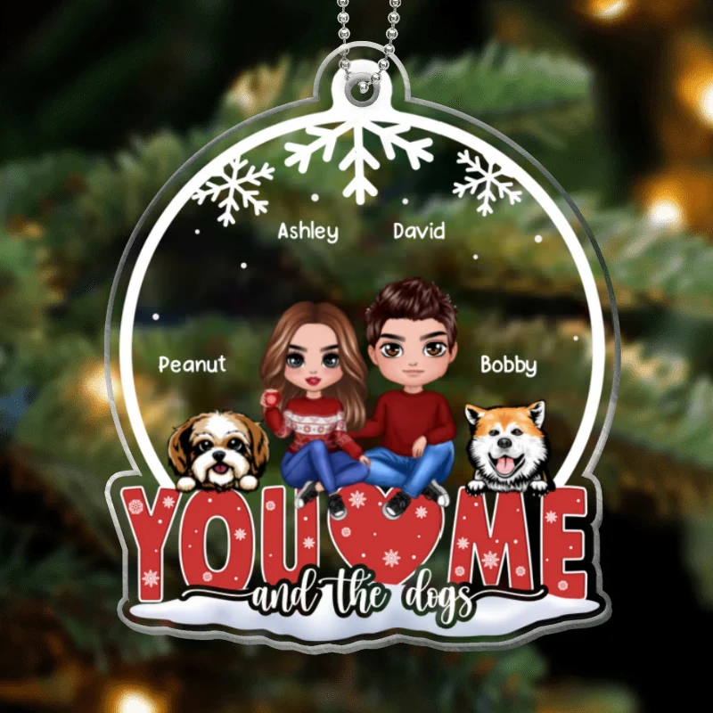 Couple Dogs We Got This Snow Globe Christmas Personalized Acrylic Ornament - Image 4