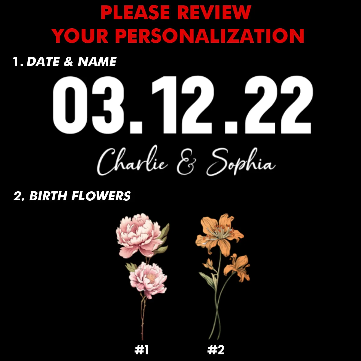 Couple Engagement Wedding Anniversary Special Date Custom Flower Printed 2-Layered Wooden Plaque, Gift For Her, Gift For Him - Image 9