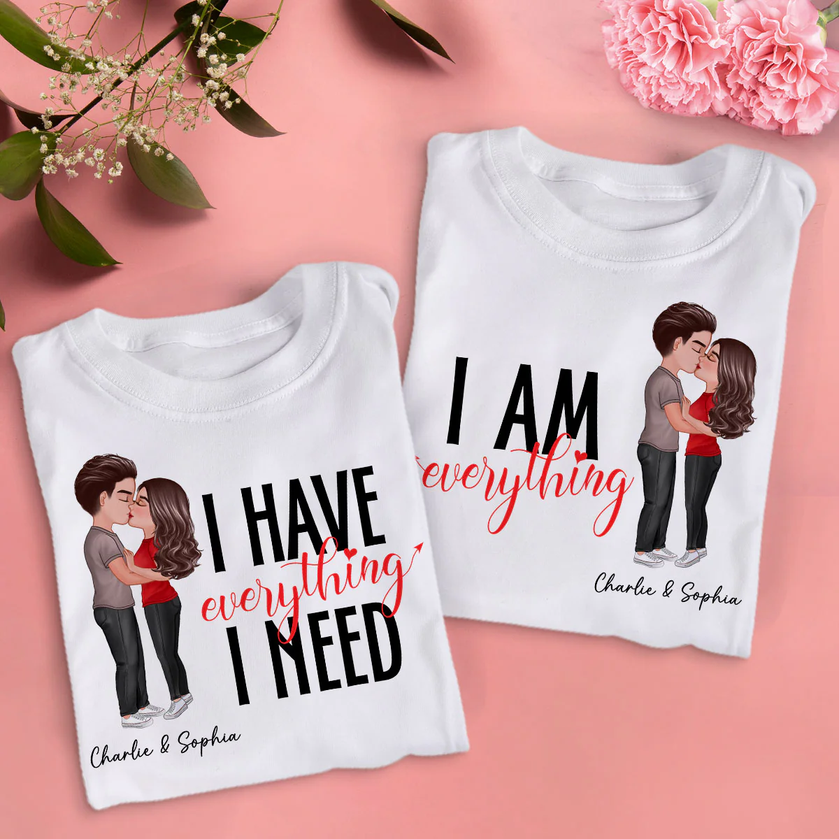 Couple Everything Valentine‘s Day Personalized Matching Shirts [Set of 2 Shirts] - Image 5