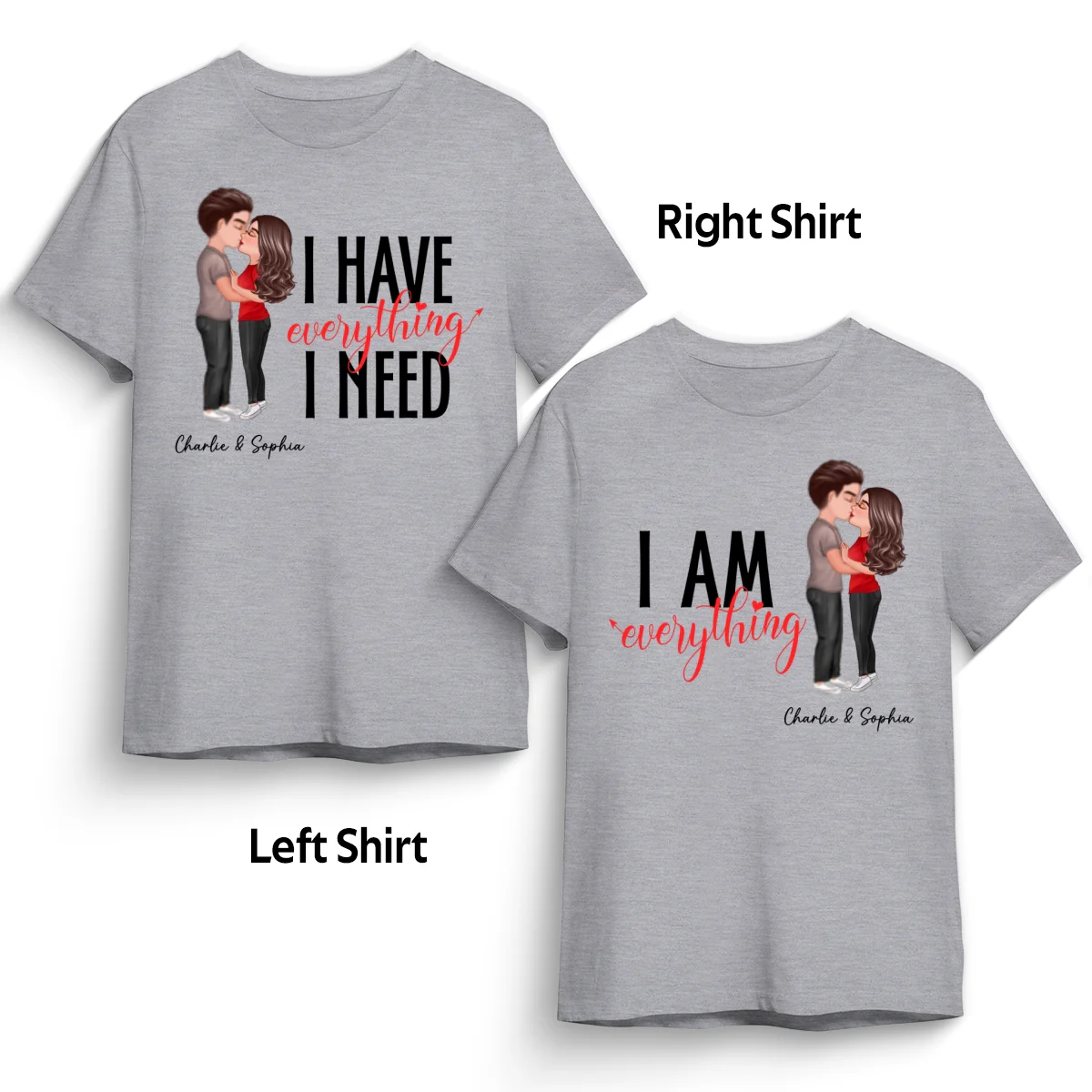 Couple Everything Valentine‘s Day Personalized Matching Shirts [Set of 2 Shirts] - Image 9