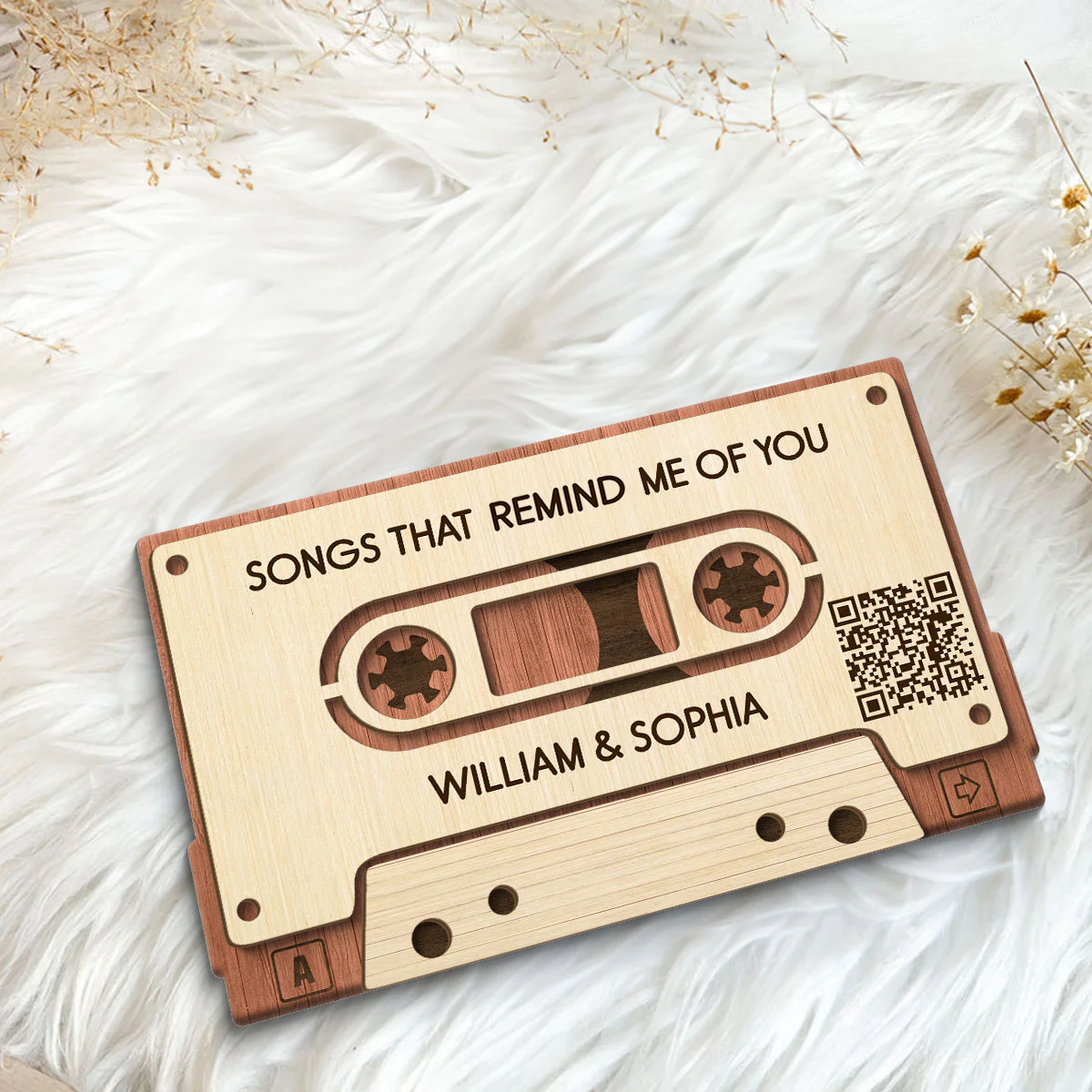 Couple Favorite Playlist Mixtape QR Code Anniversary Gift Valentine‘s Day Gift Personalized 2-Layer Wooden Plaque - Image 5