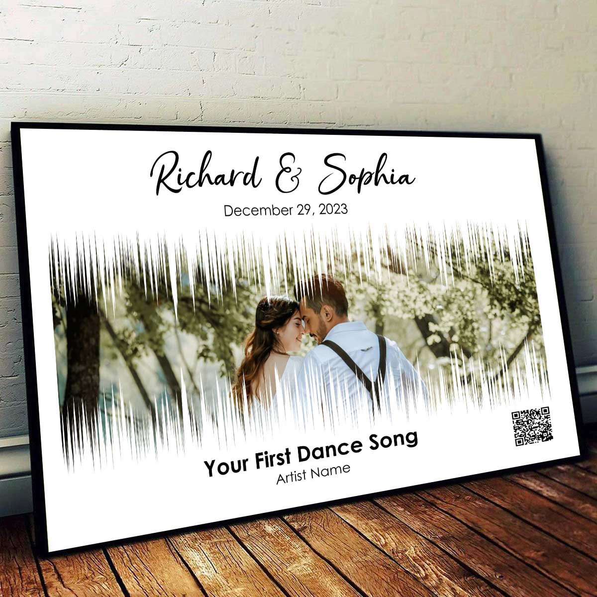 Couple First Dance Song QR Code Wedding Anniversary Gift Photo Inserted Personalized Poster - Image 2
