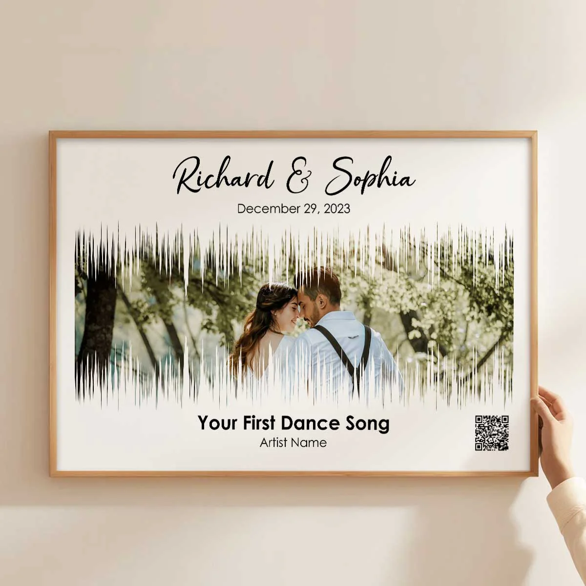 Couple First Dance Song QR Code Wedding Anniversary Gift Photo Inserted Personalized Poster - Image 4