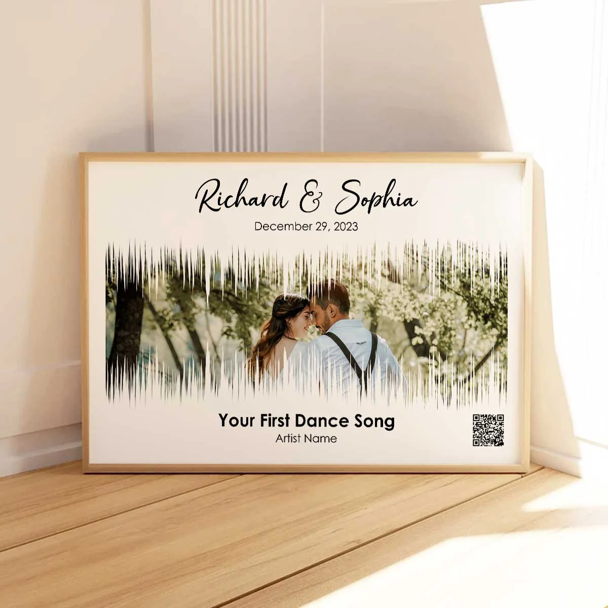 Couple First Dance Song QR Code Wedding Anniversary Gift Photo Inserted Personalized Poster - Image 5