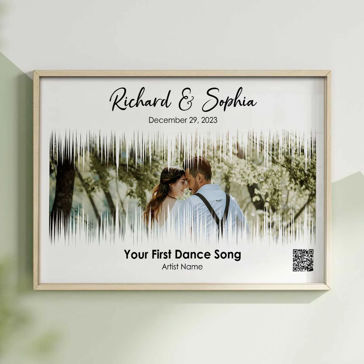 Couple First Dance Song QR Code Wedding Anniversary Gift Photo Inserted Personalized Poster - Image 6