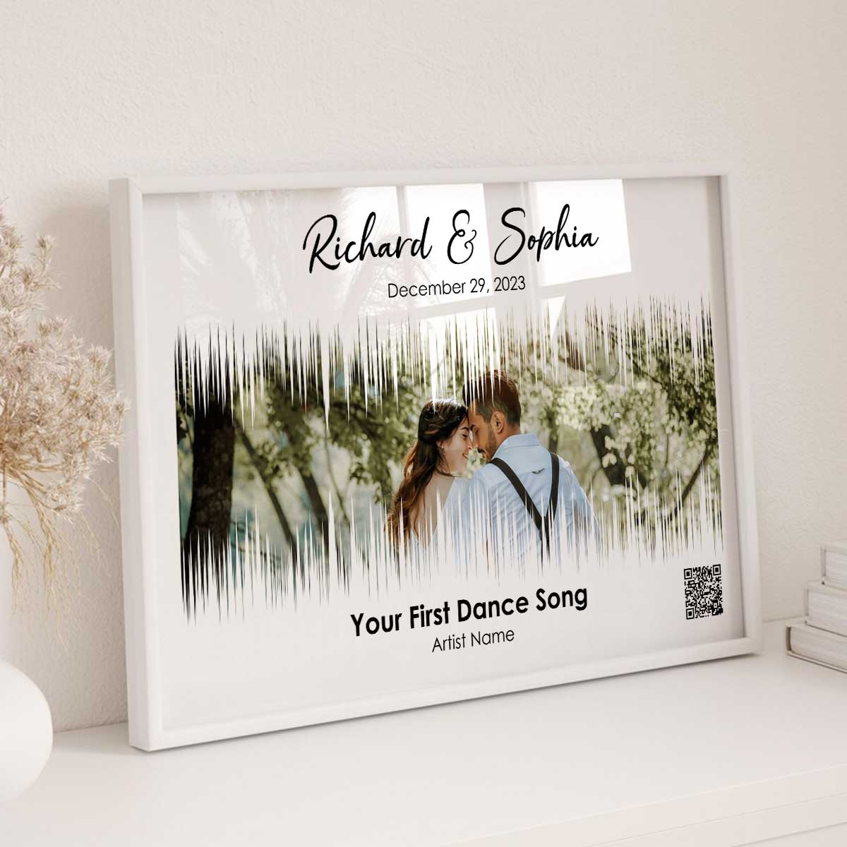 Couple First Dance Song QR Code Wedding Anniversary Gift Photo Inserted Personalized Poster - Image 7