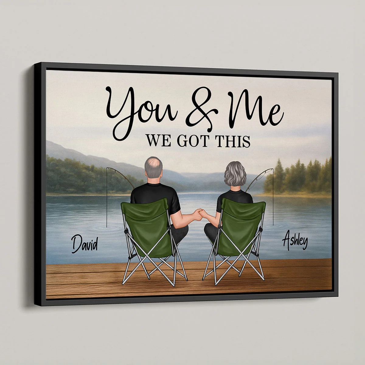 Couple Fishing Partners For Life Personalized Poster|Heartlfelt Gift For Couple, Fishing Lovers, Fishing Partners - Image 2