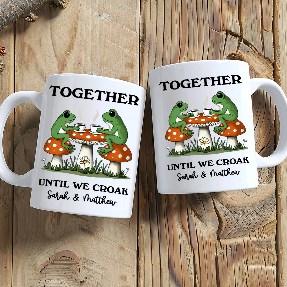 Couple Gift Together Until We Croak Frog Couple Anniversary Gift Personalized Mug - Image 4