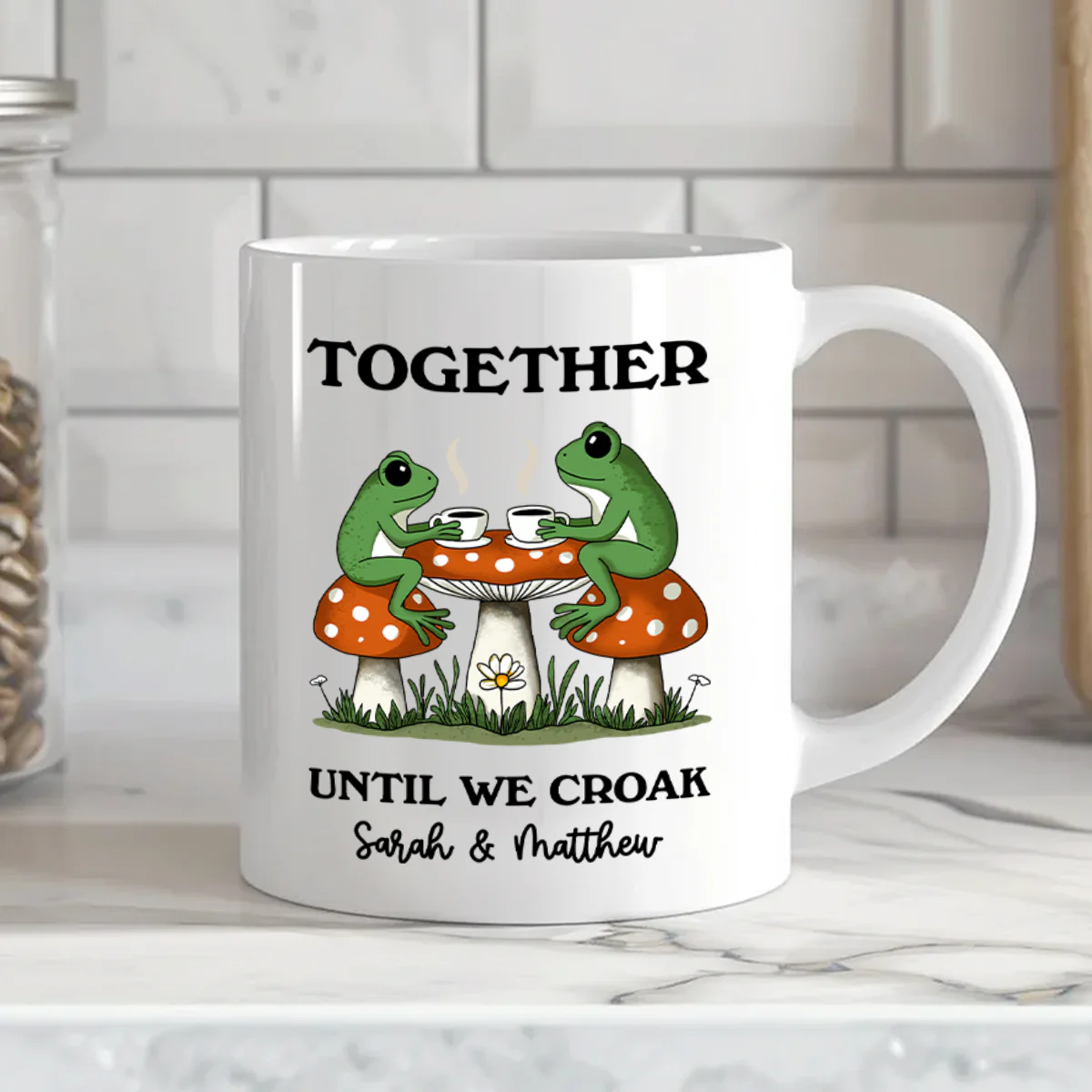 Couple Gift Together Until We Croak Frog Couple Anniversary Gift Personalized Mug - Image 5