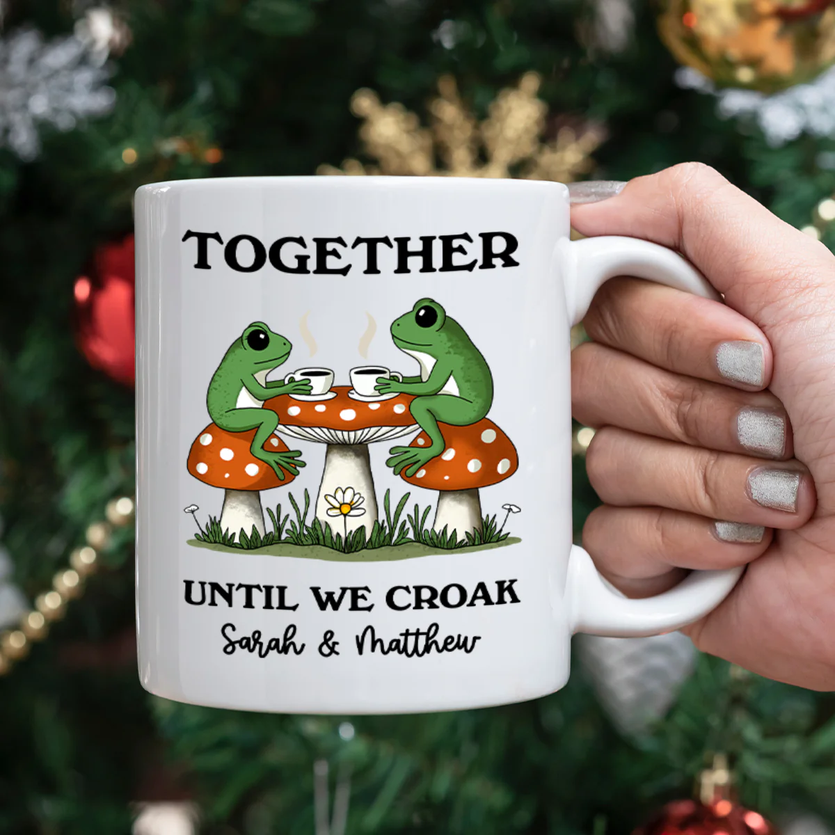 Couple Gift Together Until We Croak Frog Couple Anniversary Gift Personalized Mug - Image 6