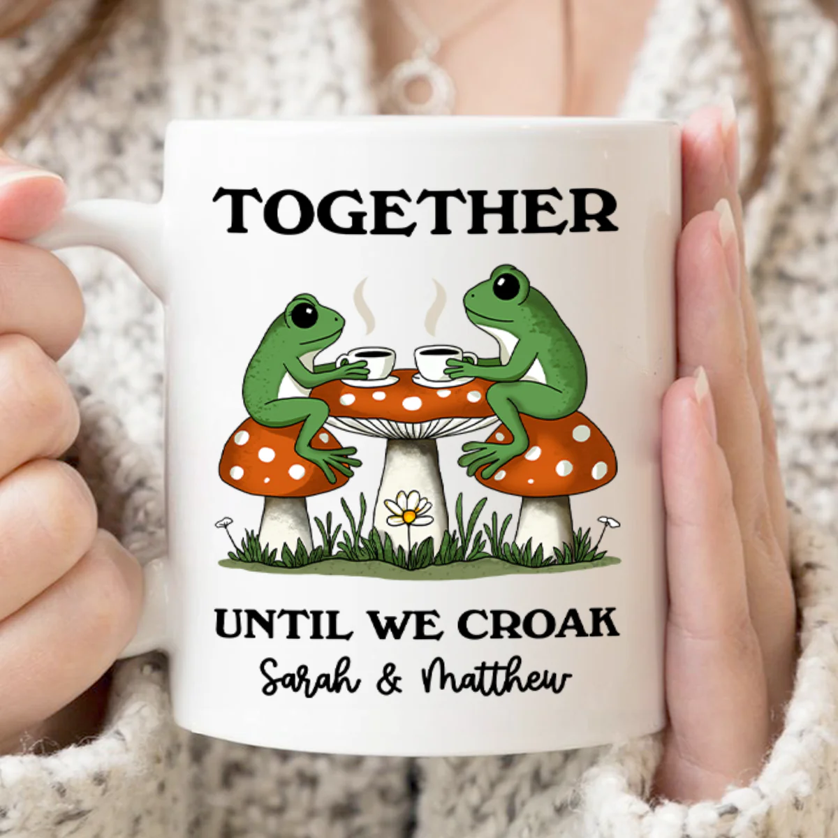 Couple Gift Together Until We Croak Frog Couple Anniversary Gift Personalized Mug - Image 7