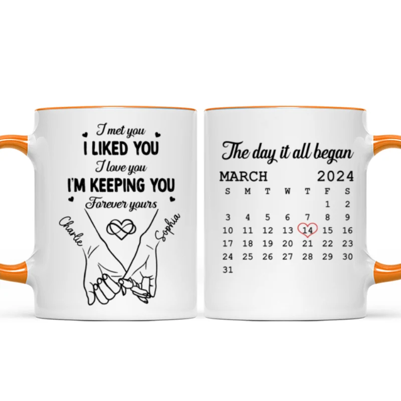 Couple Hand in Hand Gift Anniversary Calendar Keepsake Wedding Gift Personalized Mug - Image 15