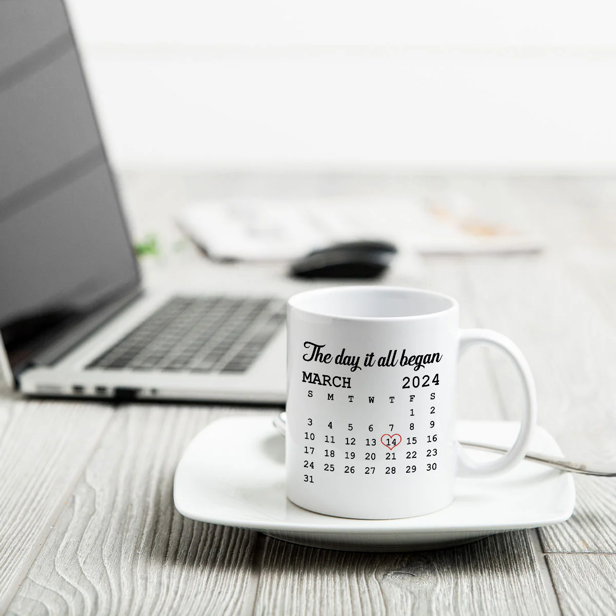 Couple Hand in Hand Gift Anniversary Calendar Keepsake Wedding Gift Personalized Mug - Image 4