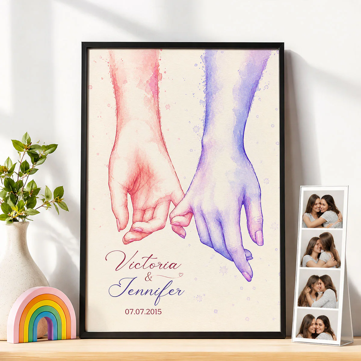 Couple Hands Wall Art - Personalized Poster - Wedding Anniversary Gift for Him, Gift for Her - Image 7