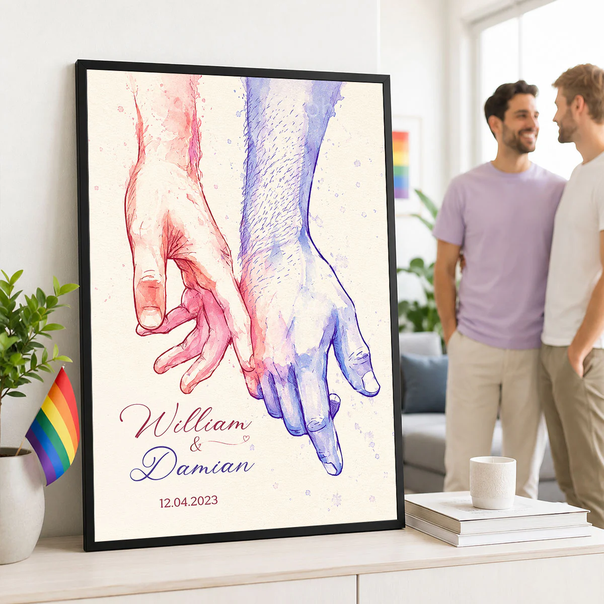 Couple Hands Wall Art - Personalized Poster - Wedding Anniversary Gift for Him, Gift for Her - Image 9