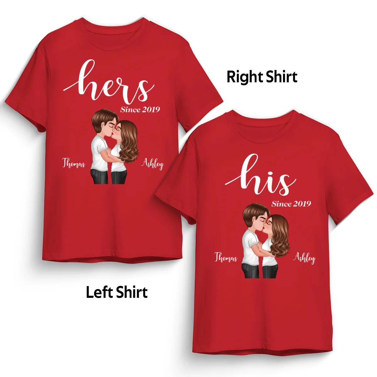 Couple His Her Valentine‘s Day Personalized Matching Shirts [Set of 2 Shirts] - Image 5