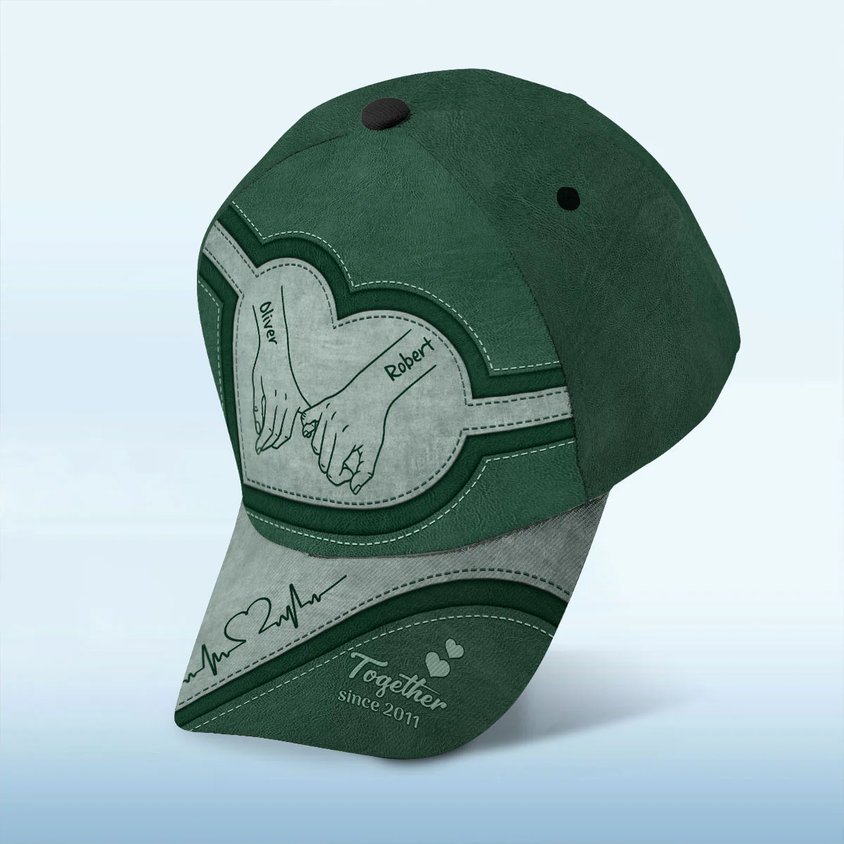 Couple Holding Hands Personalized Classic Cap, Gift For Him, Gift For Her - Image 4