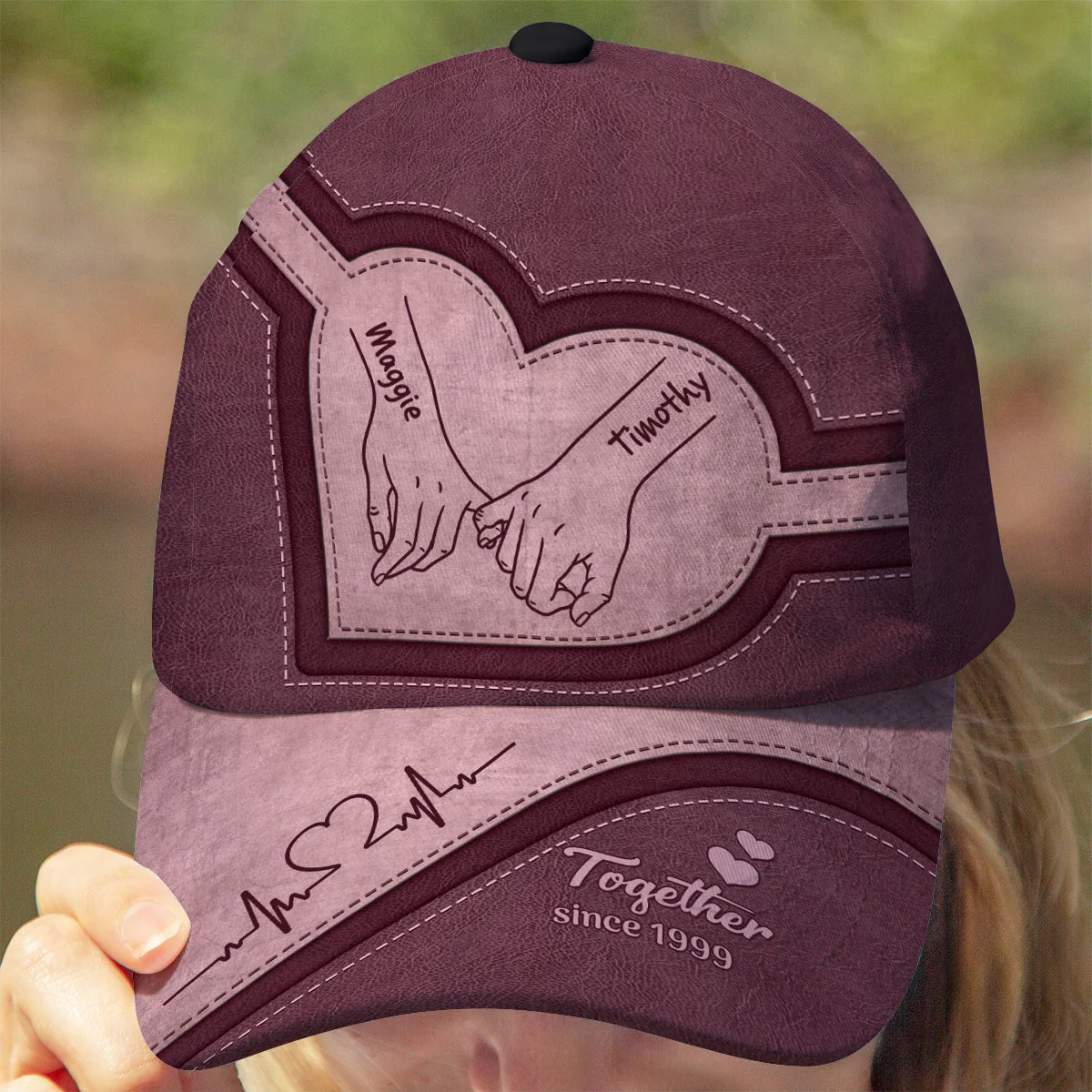 Couple Holding Hands Personalized Classic Cap, Gift For Him, Gift For Her - Image 6