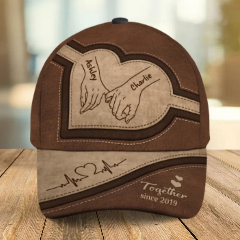 Couple Holding Hands Personalized Classic Cap, Gift For Him, Gift For Her - Image 8