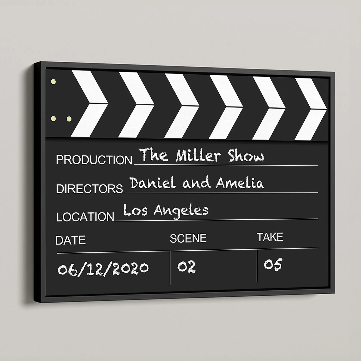 Couple Home Decor Film Clapper Style Personalized Poster