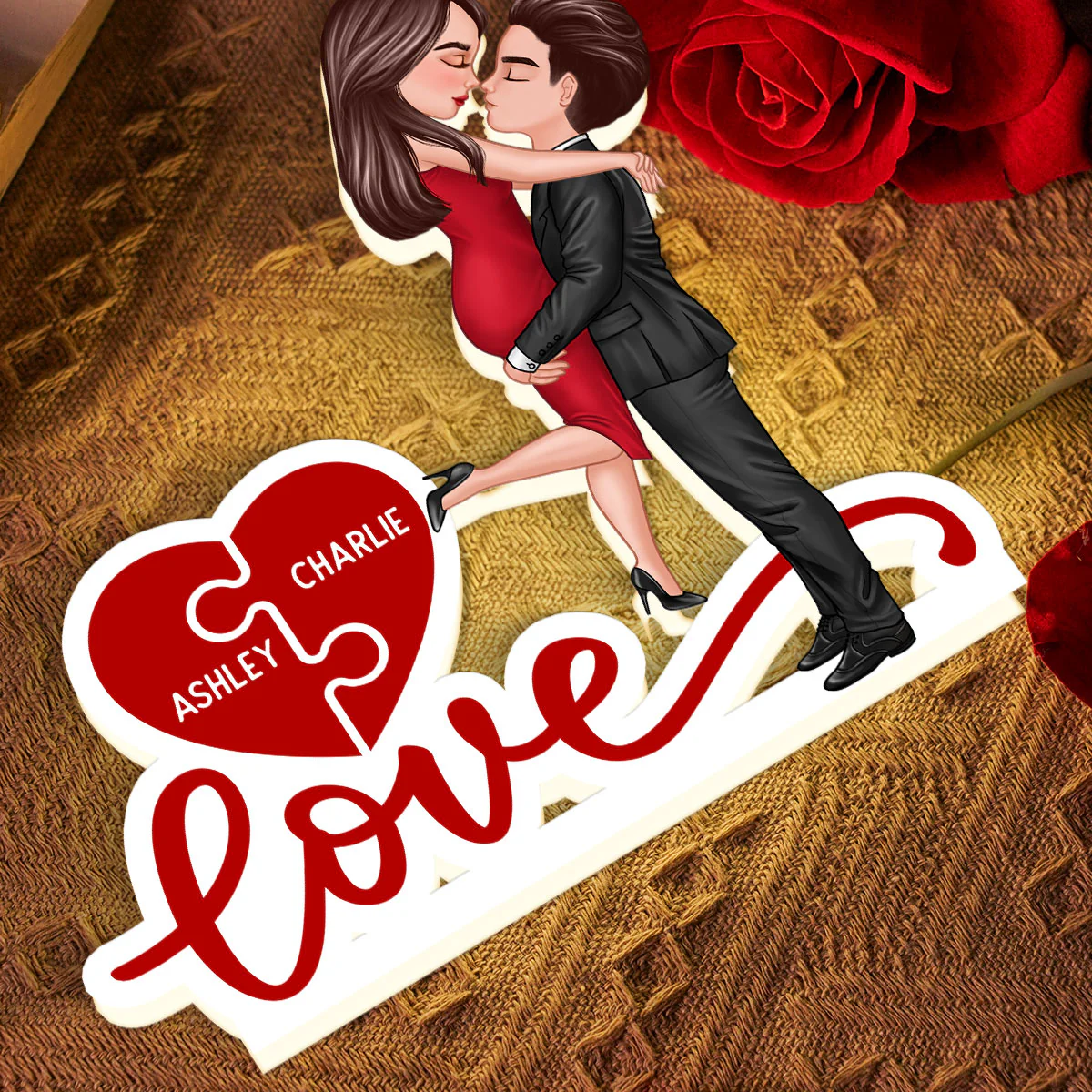 Couple Hugging Kissing Eternal Love - Personalized Light Box - Valentine's Day Gift For Him or Her - Image 7