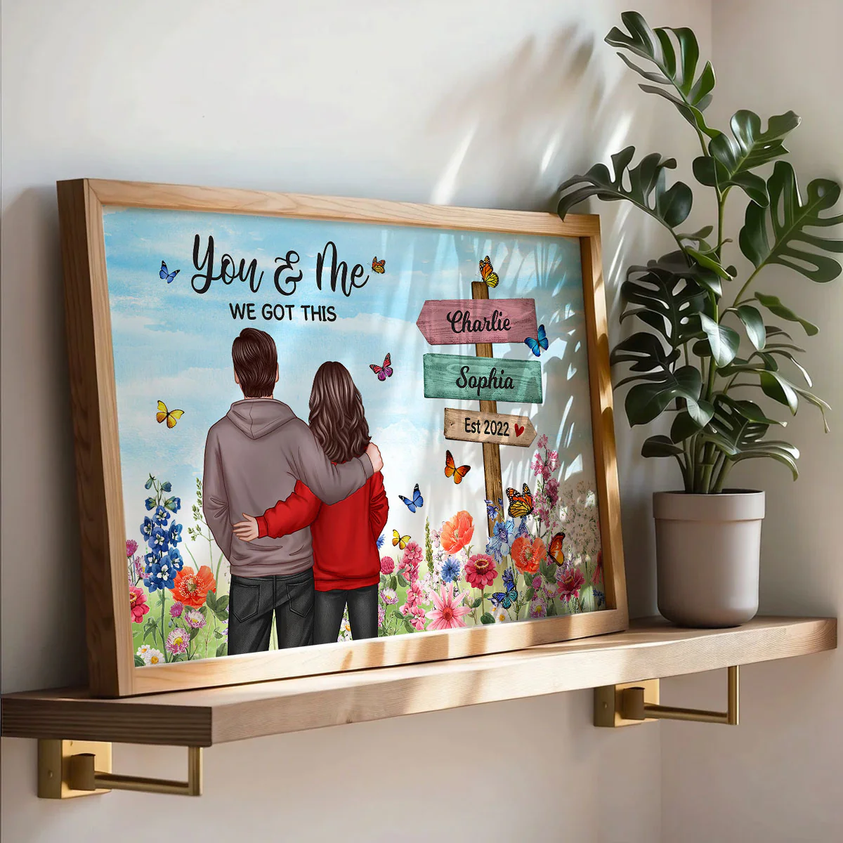 Couple In Flower Garden Sign Personalized Poster, Gift, Anniversary Gift For Couples, For Him, For Her - Image 8