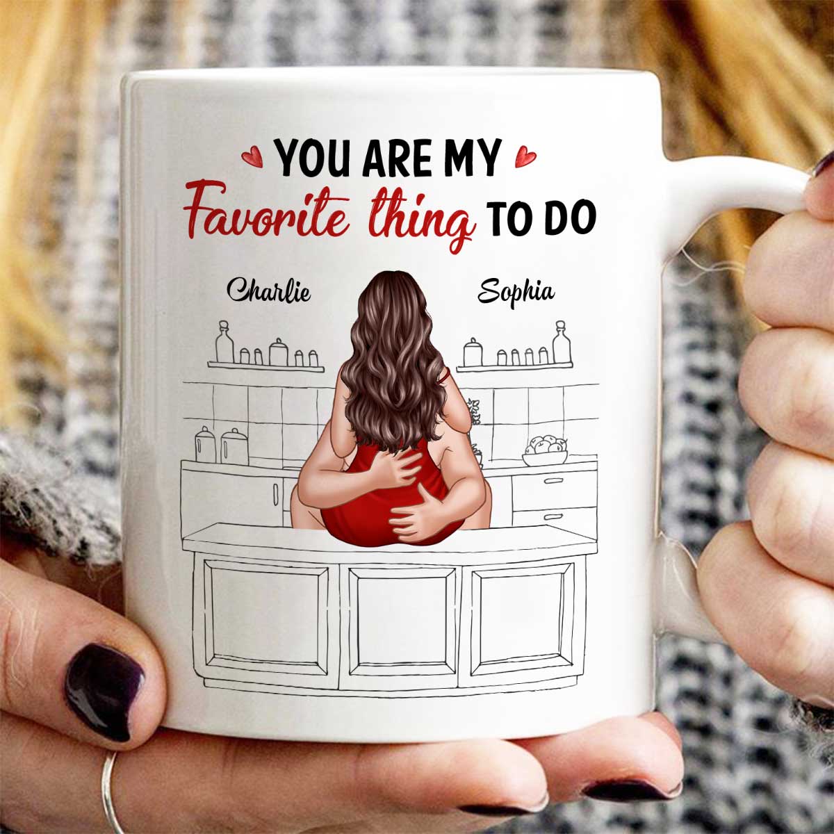 Couple Kiss Adore And Love Butt Funny Gift For Him For Her Personalized Mug - Image 2