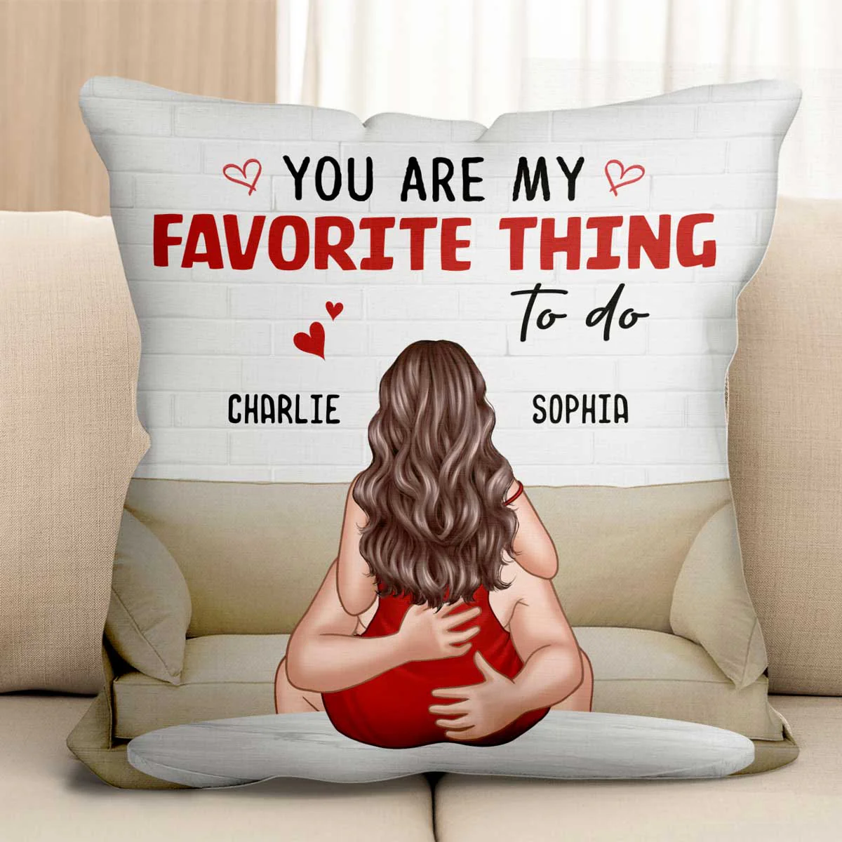Couple Kiss Adore And Love Butt Funny Gift For Him For Her Personalized Pillow - Image 3